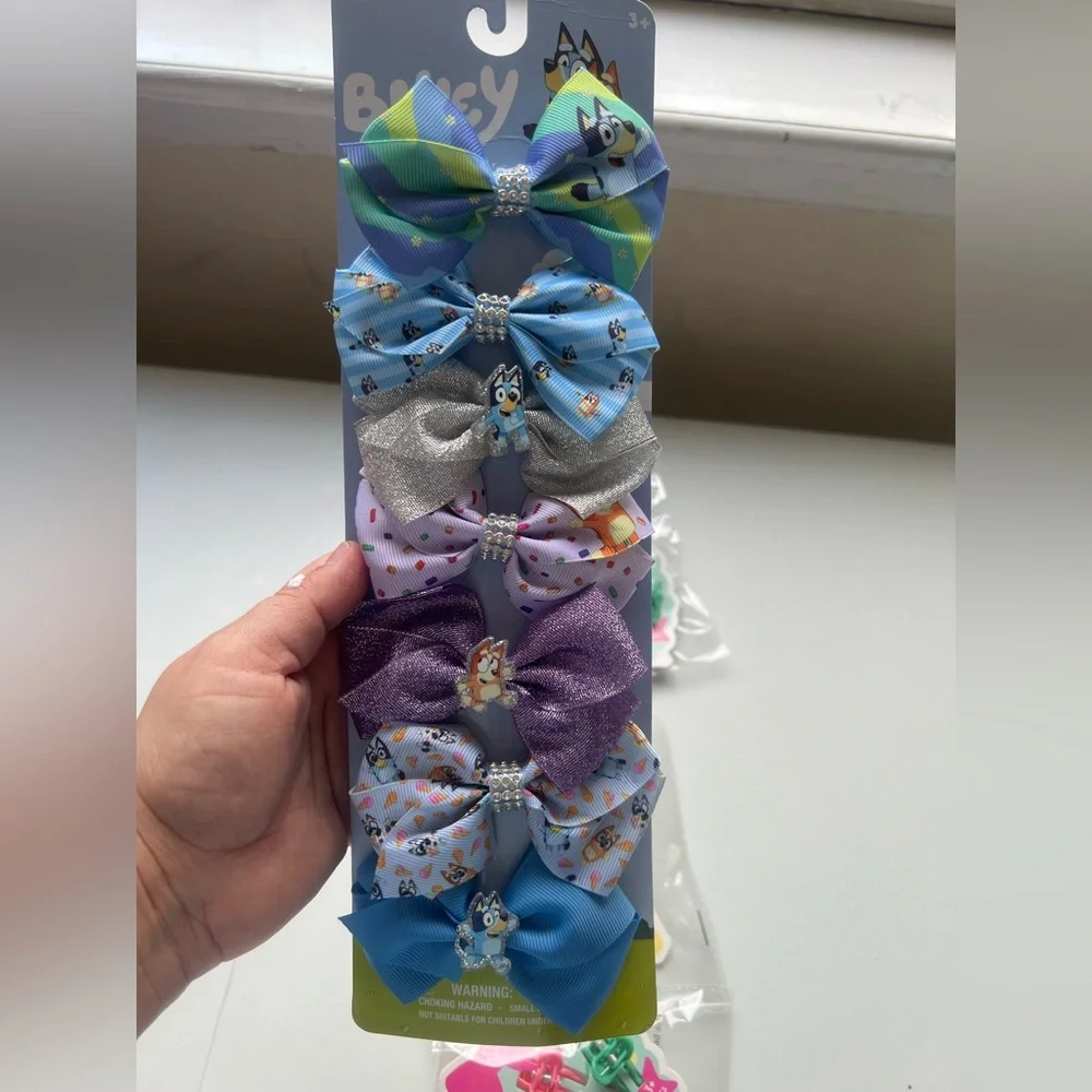 Girls' Bluey 7pk Hair Bow Set and Clips